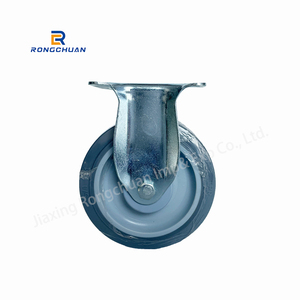 Mittelschwere Lenk rolle mit Doppel lager für wagen graue TPR-Rad rollen mittlerer Beans pru chung mit Bremse - Product Image 5