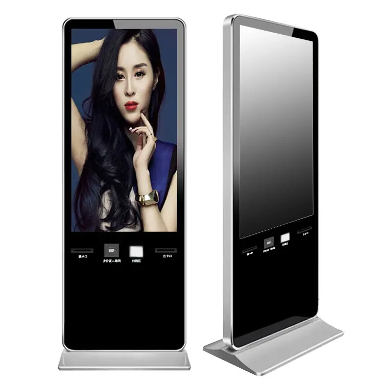 Doppio lato sottile Totem Player attrezzature pubblicitarie Lcd esterno Led da pavimento schermo da 21.5 pollici segnaletica digitale e Display