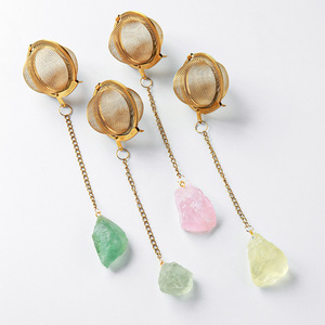 Atacado Natural Cristal Chá Coador De Malha De Aço Inoxidável Artesanato De Cura Energia Pedra Para O Presente - Product Image 4