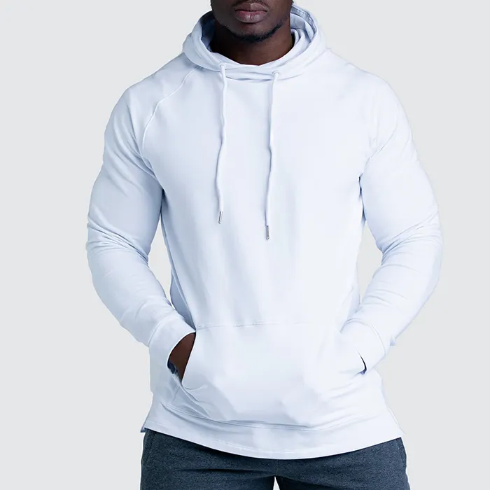 Áo Hoodie Tay Raglan Túi Kangaroo Cổ Điển 2021, Áo Chui Đầu Trắng 100% Cotton