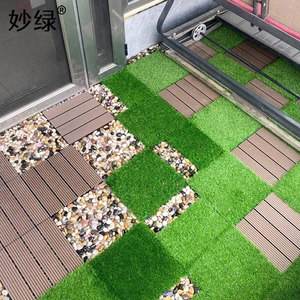Gazon artificiel emboîtable 30x30cm, couleur automne, pour balcon, terrasse, décoration extérieure - Product Image 3
