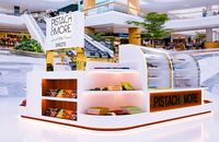 Einkaufszentrum Einzelhandel Fast-Food-Vitrine Maßgefertigte Süßigkeiten-Kiosk-Vitrine Nuss-Ausstellungsvitrine zum Verkauf