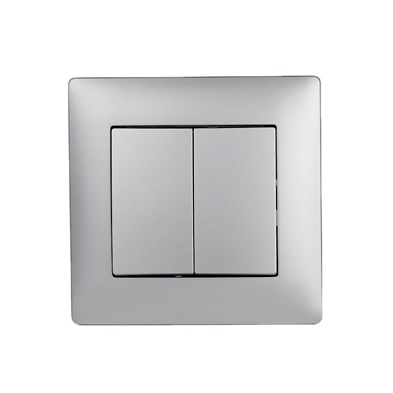 PC Switch Panel 10A 220V Electric 2 Gang 2 Way Home Wall Light Switch European Standard