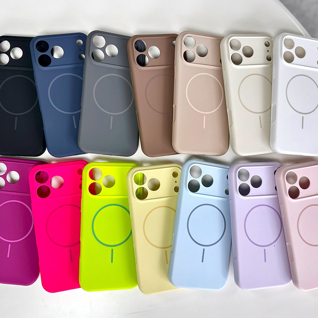 Goleit Wholesale Premium Silicone Back Cover Magnetic Case for iPhone 17 16 15 14 Pro Max Custom LOGO Mobile Phone Case