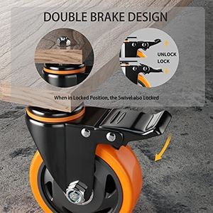 Schwarzes glattes und nicht markierendes Kugellager Schwerlast-Möbel-Roller-Rad Dreh-Rollwagen - Product Image 3