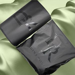 Custom <b>Printed</b> Frosted Matte Black Poly Shipping Mailer Plastic Packaging Bags with logo for <b>Clothes</b> and Garment Packaging Bags - Product Image 3