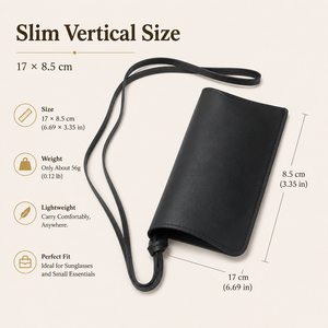 Nuevo Portagafas de Cuero Genuino con Diseño de Collar, Funda Abierta de Piel de Vacuno para Gafas, Estuche Portátil para Gafas de Sol - Product Image 4