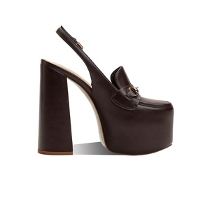 <span class=keywords><strong>Mocassini</strong></span> con Plateau Personalizzabili da <span class=keywords><strong>Donna</strong></span>, Tacchi a Blocco Spessi, Décolleté Slingback con Dettaglio Horsebit 13.5cm, Tendenza Moda Estate Autunno - Product Image 4