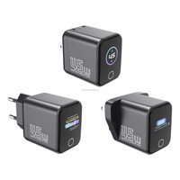 Cargador GaN de 45W con Pantalla Digital Inteligente, Cargador de Pared con Carga Rápida PD para Laptop, Teléfono, Tablet, IOS, Tipo-C