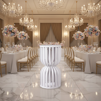 Support de fleurs en PVC + acrylique blanc de haute qualité, socle de présentation, support de table à gâteau pour la décoration de baby shower, mariage, intérieur/extérieur