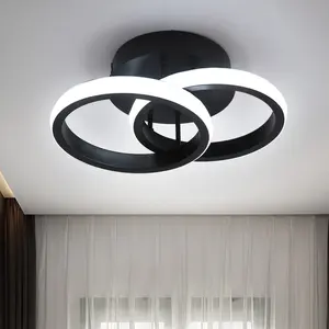 Moderna lampada da soffitto a LED per camera da letto Villa Hotel bianco nero illuminazione elegante - Product Image 1