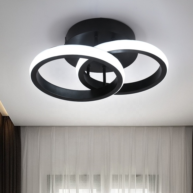 Modern LED Ceiling Lamp for Bedroom Villa Hallway Hotel Lounge White Black 20W Soft Rubber Aluminum Elegant Lighting