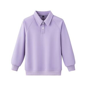 Qingli Oem No Tariff Nouveau Style Enfants Couleur Unie <span class=keywords><strong>Polo</strong></span> À Manches Longues Printemps Automne À La Mode Sweat - Product Image 1