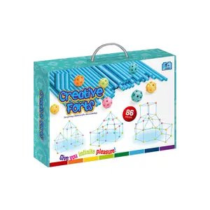 Giáo Dục Sớm Cho Trẻ Em Tự <span class=keywords><strong>L</strong></span>ắp Ráp Fort <span class=keywords><strong>Building</strong></span> Set 86 Khối Nhựa Vui Nhộn Đồ Chơi Xây Dựng - Product Image 1