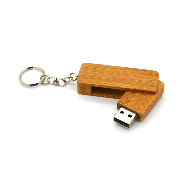Kdata Wholesale Swivel Bamboo Wooden USB 2.0 Flash Drives New 8GB 128GB Capacities Convenient Swivel Design Eco-Friendly