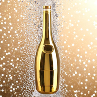 Bouteille de vin en verre électroplaqué 500 ml 750 ml avec bouchon en caoutchouc brillant UV, bande de couleur personnalisée, verre carboné pour boîte de nuit