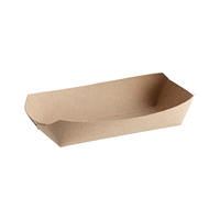 Barquettes en papier kraft personnalisées pour cadeaux, grandes barquettes jetables brunes en forme de bateau avec doublure en papier sulfurisé pour la restauration en gros