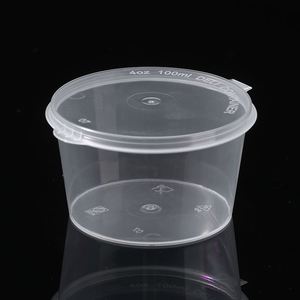 Gobelet en plastique PP jetable transparent, petit récipient à sauce, personnalisable avec logo, MOQ 500 pièces, pour emballage de sauces, compatible OEM - Product Image 1
