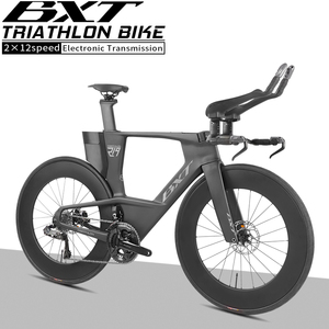 Bicicleta de Triatlón BXT Triathlon-219 de Fibra de Carbono con Cambio Electrónico, Frenos de Disco, Depósito de Agua Integrado y Manillar Aerodinámico <span class=keywords><strong>TT</strong></span> - Product Image 1