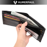 Dompet Kulit Asli Mewah untuk Bisnis, Lipat Dua, Tempat Kartu Berlogo, Penutup Lipat, Rantai, Kasual untuk Uang Tunai, Perjalanan, Dompet Pria