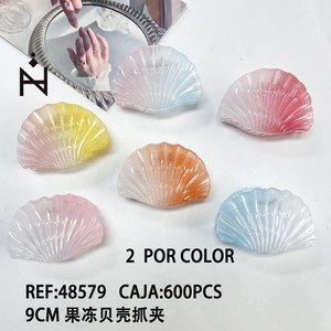 Fermaglio per capelli Jelly Shell Claw Clip 9 cm per donna, accessori per capelli alla moda - Product Image 1