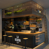 Meubles de comptoir pour café, comptoir de bar en bois, kiosque personnalisé, designs de kiosques pour cafés