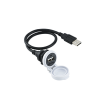 Conector USB 2.0 Impermeable IP65 con Cable de Extensión, Contactos de Cobre y Carcasa de Nailon
