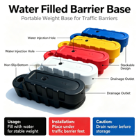 Mini Barrière de Piste en Plastique DIY pour Voiture RC de Drift et Karting, Protection Anti-Collision pour Course Télécommandée, Remplissable d'Eau, Protection IP66