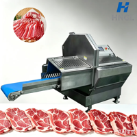 Machine industrielle de découpe automatique de viande congelée et d'os, trancheuse de steak, de côtelettes de porc et de côtes pour boucher