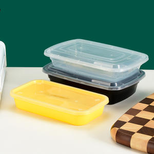 Boîte à <span class=keywords><strong>lunch</strong></span> jetable en plastique de 24 oz, résistante à la chaleur et compatible micro-ondes, récipient alimentaire sûr pour les repas chauds, classique pour la cuisine - Product Image 2