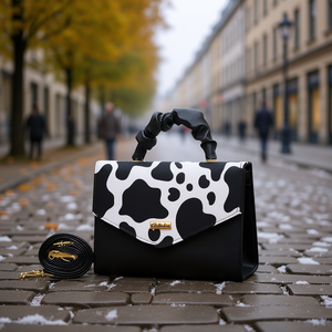 Fana Women's Cow Print <b>Crossbody</b> <b>Bag</b> Single Strap PU Leather Vintage Style 6 Inch Daily Use - Product Image 2