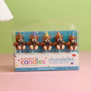 Candeline di Compleanno a Forma di <span class=keywords><strong>Orsetto</strong></span> Marrone, <span class=keywords><strong>Decorazione</strong></span> per Torte di Compleanno per Bambini - Product Image 5