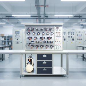 Sistema de Entrenamiento Neumático Controlado por PLC para Educación Vocacional, Equipo de Enseñanza para Laboratorios de Automatización Mecatrónica - Product Image 1