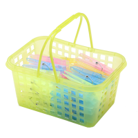Panier de rangement moderne en PP avec poignées, écologique, durable, ventilé, multifonctionnel, 100 pinces, pour buanderie, chambre et salon