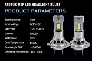 หลอดไฟ LED แท้ 1 ชิ้น สำหรับระบบไฟส่องสว่างรถยนต์ ความสว่าง 5000lm ไฟหน้า H7 H4 ไฟ LED สำหรับมอเตอร์ไซค์  ไฟหน้ารถยนต์ ได้รับมาตรฐาน Emark - Product Image 5