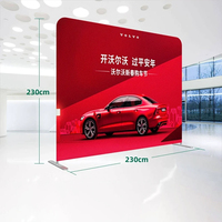 Expositor de Pared Personalizado con Impresión Digital, de Aleación de Aluminio, Extensible y Tensado, para Ferias Comerciales, Exhibición de Marca con Impresión Digital