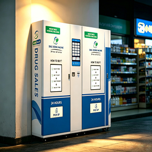 310 Channels 4G Automatic Drug Vending Machines 21.5 Inch Dual Touch Screen Wifi Refrigerated Smart Medicine Kiosk For Pharmacy - Product Image 1