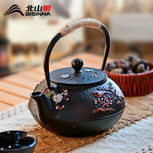 BSWolf Cast Iron Teapot 1.2L With Plum Blossom Design For Stovetop Use - Product Image 2