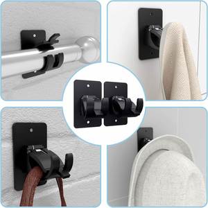 Self Adhesive <b>Curtain</b> Rod Bracket Plastic <b>Curtain</b> Rod Holders <b>Curtain</b> Rod Brackets Hooks for Bathroom Bedroom Livingroom - Product Image 6