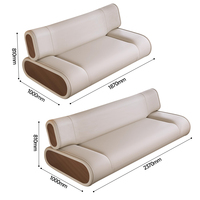 Ensemble de canapés modulaires en cuir véritable, design italien moderne, écologique, durable, pour hôtel, chambre, salon, maison