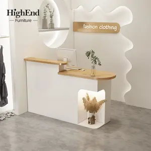 2023 New Style modern Custom Hotel Front Desk Small Checkout Women's clothing counter Functional partition Reception desk