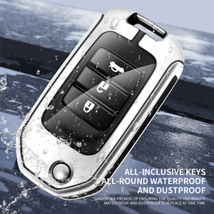 Lật Tùy Chỉnh Xe Biểu Tượng Xe Kim Loại Da Xe Trường Hợp <span class=keywords><strong>Key</strong></span> Cho <span class=keywords><strong>Honda</strong></span> Accord Civic Thành Phố <span class=keywords><strong>CRV</strong></span> Jazz XR-V Vezel HR-V FRV Chủ Phụ Kiện - Product Image 4