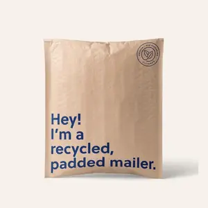 Bolsas de embalaje de polietileno compostables sobres de correo acolchados Kraft de papel impresos personalizados