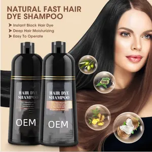 Private label Natural 100% Ginger Shampoo Black Hair Dye Quickly black brown and repair hair shampoo