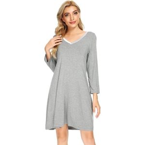 Conjunto de Camisón para Mujer, Camisón Personalizado de Manga Larga, Suave, Informal, de Punto, Mezcla de Bambú y Algodón - Product Image 2