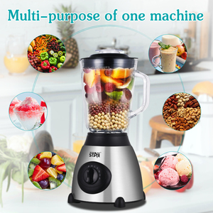 WINNING STAR 350W 1.5L <span class=keywords><strong>Blender</strong></span> électrique multifonctionnel 2 <span class=keywords><strong>en</strong></span> 1 avec lame à 2 feuilles/lame à lame unique, gobelet <span class=keywords><strong>en</strong></span> <span class=keywords><strong>verre</strong></span>, prise BS, modèle ST-5572 - Product Image 2