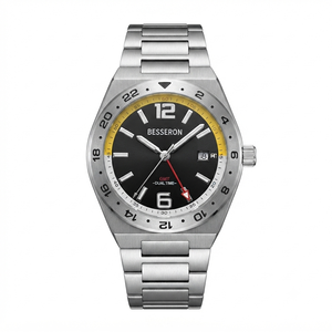 Relojes BESSERON Voyager GMT de Doble Hora, Reloj de Acero Inoxidable con Brazalete Integrado, 5ATM, Reloj Deportivo de Lujo para Hombre - Product Image 2