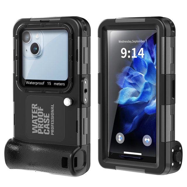 Professional Diving Swimming Snorkeling Photo Video Waterproof Protective Case Underwater Housing for Smartphones with Lanyard