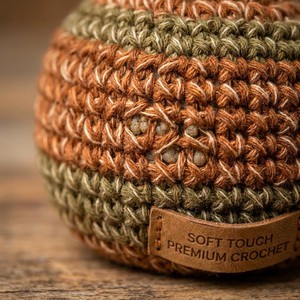 Hacky Sack en <span class=keywords><strong>crochet</strong></span> tricoté, fait main, multicolore, durable, écologique, pour l'extérieur, anti-stress, avec logo personnalisé imprimé, promotionnel - Product Image 3