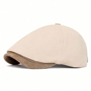 Nouvelle Collection Automne Hiver – Béret Rétro Style Japonais pour Hommes et Femmes, en Velours Côtelé avec Visière en Daim, Modèle Ivy - Product Image 1